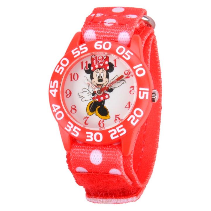 Disney Girls' Minnie Mouse Plastic Watch - Red