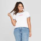 Women's Plus Size Short Sleeve 100% Angel T-shirt - Mighty Fine (juniors') White