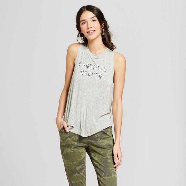 Women's Gangster Napper Scoop Neck Graphic Tank Top - Grayson Threads (juniors') Gray