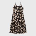 Women's Plus Size Floral Print Sleeveless Tiered Maxi Sundress - Ava & Viv Black X