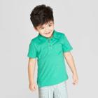 Toddler Boys' Short Sleeve Slub Jersey Polo Shirt - Cat & Jack Tropic Green