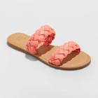 Women's Lucy Wide Width Braided Slide Sandals - A New Day Pink