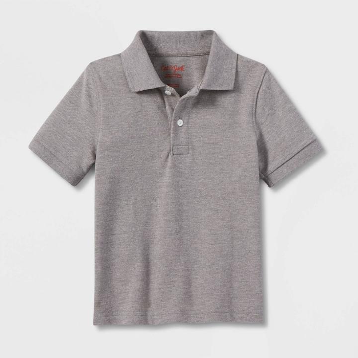 Toddler Boys' Short Sleeve Pique Uniform Polo Shirt - Cat & Jack Gray
