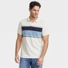 Men's Printed Standard Fit Short Sleeve Collared Polo T-shirt - Goodfellow & Co White/jacquard