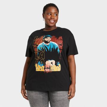Women's Boyz N The Hood Plus Size Short Sleeve Oversized Graphic T-shirt - Black