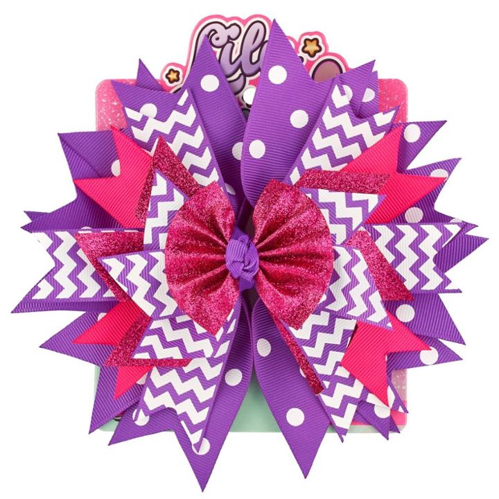 Lily Frilly Hair Bow - Purple