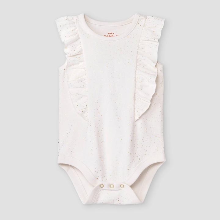 Baby Girls' Ruffle Short Sleeve Bodysuit - Cat & Jack Off-white Newborn