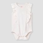 Baby Girls' Ruffle Short Sleeve Bodysuit - Cat & Jack Off-white Newborn