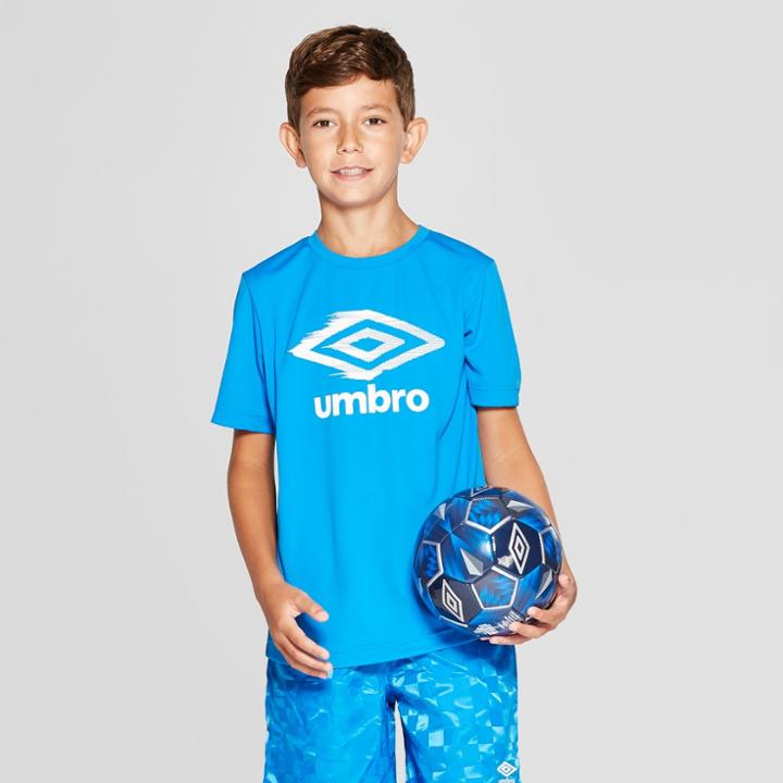 Umbro Boys' Logo Tech T-shirt Electric Blue