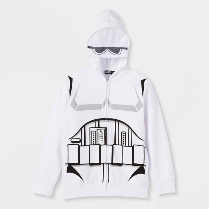 Boys' Star Wars Stormtrooper Coshood Zip-up Sweatshirt - White