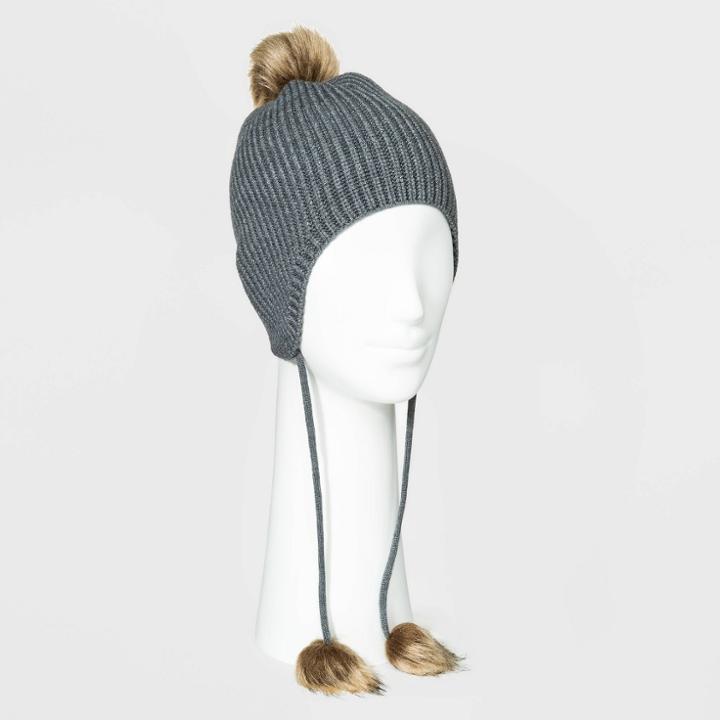 Women's Faux Fur Trapper Hat - Universal Thread Gray,