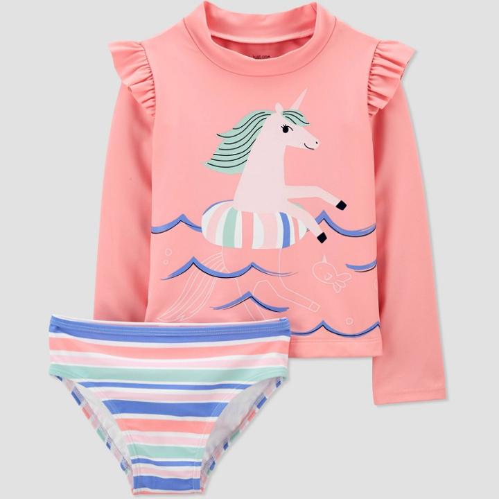 Toddler Girls' Unicorn Long Sleeve Rash Guard Set - Just One You Made By Carter's Pink