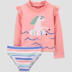 Toddler Girls' Unicorn Long Sleeve Rash Guard Set - Just One You Made By Carter's Pink