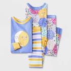 Toddler Girls' 4pc Moonsun & Quilted Tight Fit Pajama Set - Cat & Jack Blue