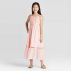 Girls' Embroidered Shine Maxi Dress - Cat & Jack Peach Xs, Girl's, Pink
