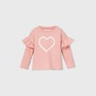 Grayson Mini Toddler Girls' Heart Ruffle Sweatshirt - Pink