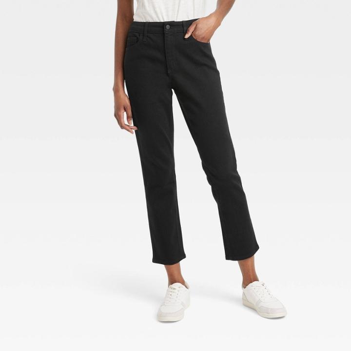 Women's High-rise Slim Straight Jeans - Universal Thread Black
