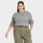 Women's Plus Size Crewneck Pullover Sweater - A New Day Charcoal Heather