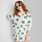 Women's Plus Size Ascot + Hart Terry Cloth Graphic Sweatshirt - Cream Floral