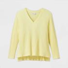 Women's Plus Size Long Sleeve V-neck Ribbed Pullover - Ava & Viv Lime X, Women's, Green