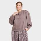 Women's Plus Size Fleece Sweatshirt - A New Day Dark Brown