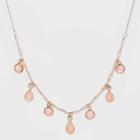 Petitehanging Circles And Drops Short Necklace - A New Day Pink, Women's, Gold
