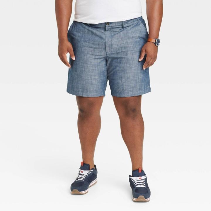 Men's Big & Tall 9 Slim Fit Chino Shorts - Goodfellow & Co Calm Blue
