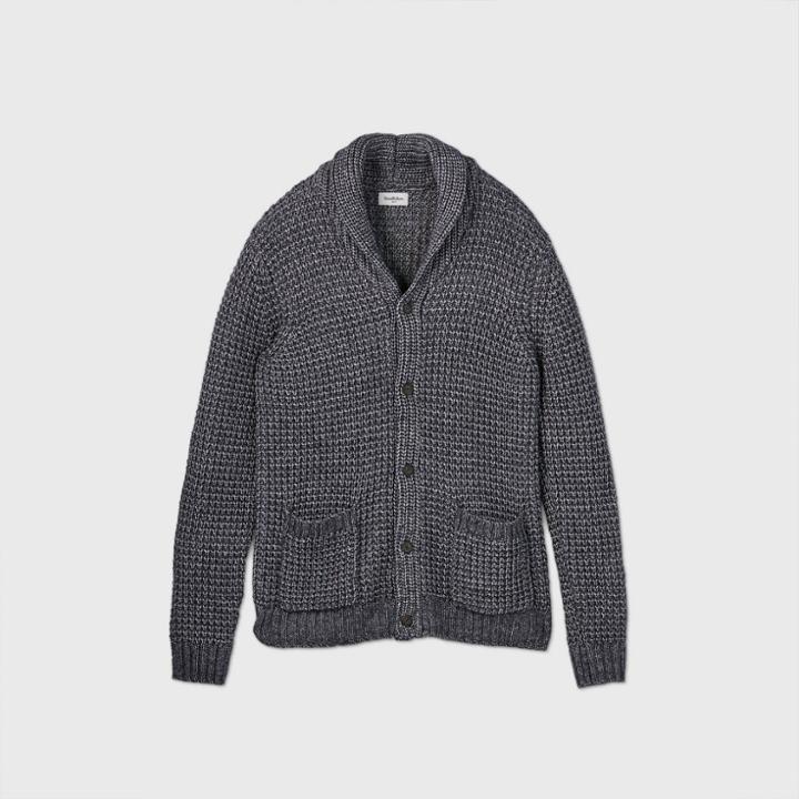 Men's Tall Regular Fit Button-down Cardigan - Goodfellow & Co Navy