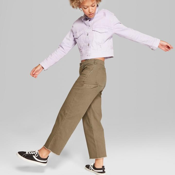 Women's Straight Leg Carpenter Pants - Wild Fable Olive