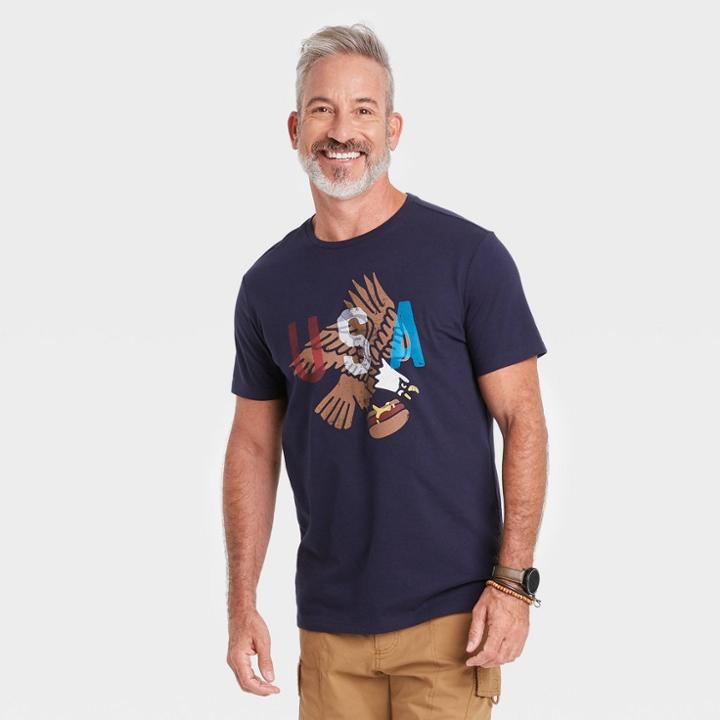 Men's Standard Fit Short Sleeve Crew Neck T-shirt - Goodfellow & Co Blue