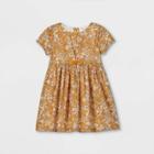 Oshkosh B'gosh Toddler Girls' Floral Tie-front Short Sleeve Dress - Gold