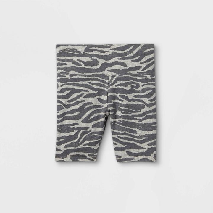 Grayson Mini Toddler Girls' 'zebra' Bike Shorts - Gray