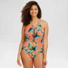 Beach Betty By Miracle Brands Women's Slimming Control Tropical High Neck One Piece -