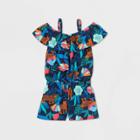 Toddler Girls' Tank Top Floral Romper - Cat & Jack Navy