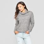 Women's Split Cowl Neck Tunic Sweater - Jillian Nicole - Gray
