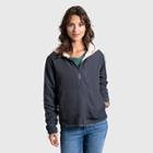 United By Blue Women's Recycled Reversible Sherpa Zip-up Jacket - Black