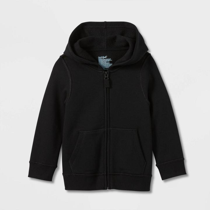 Toddler Adaptive Fleece Zip-up Hoodie - Cat & Jack Black