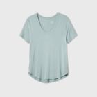 Women's Short Sleeve Scoop Neck T-shirt - A New Day Teal