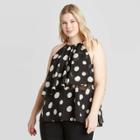 Women's Plus Size Polka Dot Sleeveless Top - Who What Wear Black 1x, Women's,