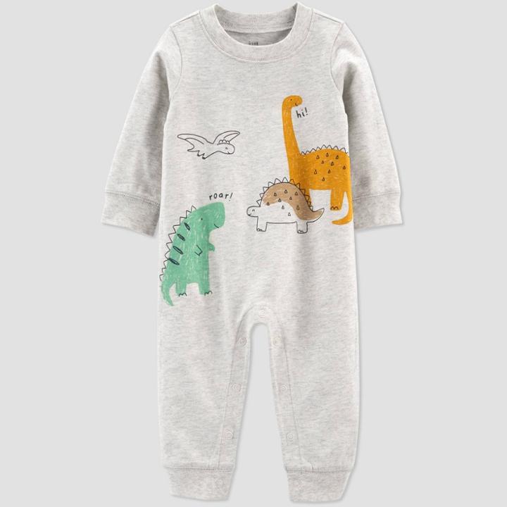 Baby Boys' Dino Jumpsuit - Just One You Made By Carter's Heather Gray Newborn