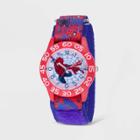 Kids' Marvel Spider-man Red Plastic Time Teacher Watch - Blue, Blue/red