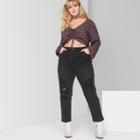 Women's Plus Size High-rise Mom Jeans - Wild Fable Black