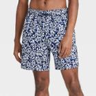 Speedo Men's 8 Floral Print Swim Trunks - Navy
