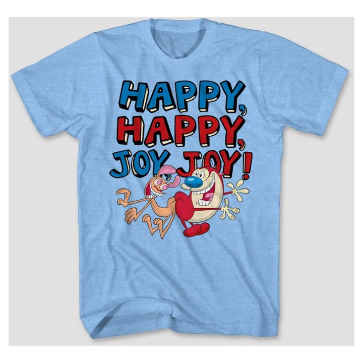 Men's Ren & Stimpy Graphic T-shirt - Light Blue Heather