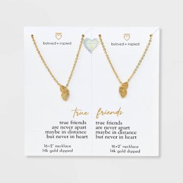 Beloved + Inspired 14k Gold Dipped 'true Friends' Butterfly Chain Necklace
