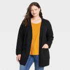 Women's Plus Size Cardigan - Ava & Viv Black
