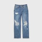 Women's High-rise Distressed Straight Jeans - Wild Fable
