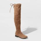 Women's Sidney Microsuede Over The Knee Fashion Boots - A New Day Taupe