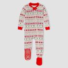 Burt's Bees Baby Baby Fair Isle Organic Cottontight Fit Footed Pajama - Red