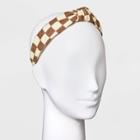 Checkerboard Print Corduroy Headband - Universal Thread Ivory/beige